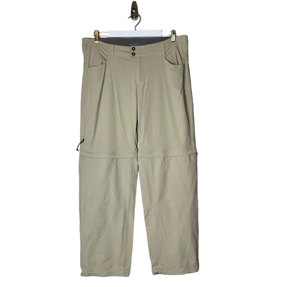 Columbia Women’s Hiking Pants Shorts Omni Shield SZ 16 Tan Khaki Convertible Zip - Picture 1 of 8